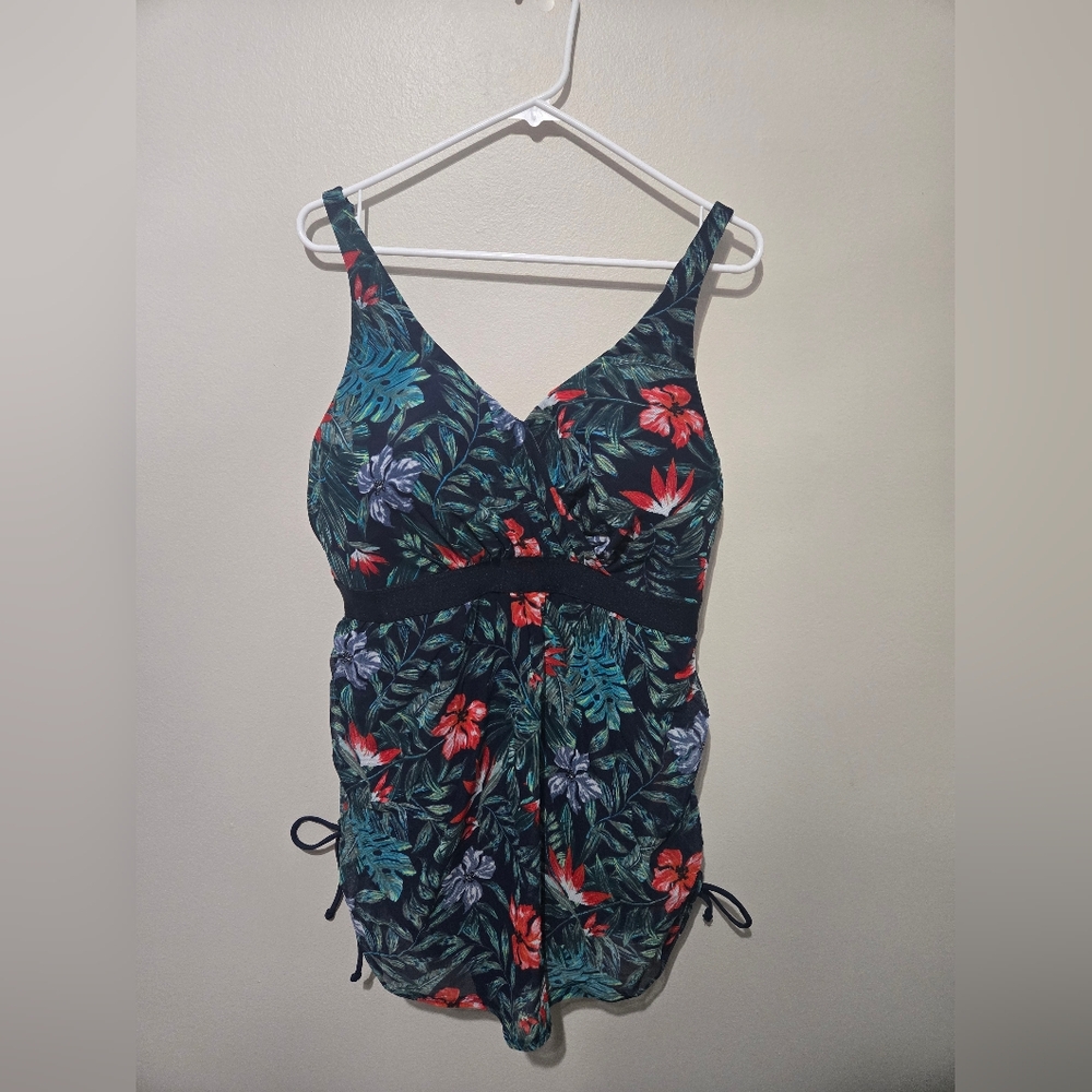 NWT Lane Bryant Cacique Floral Print Swimdress Womens Size 18